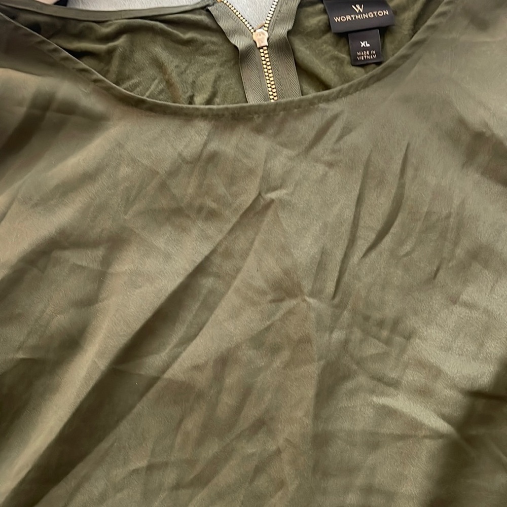 Olive green sleeveless top